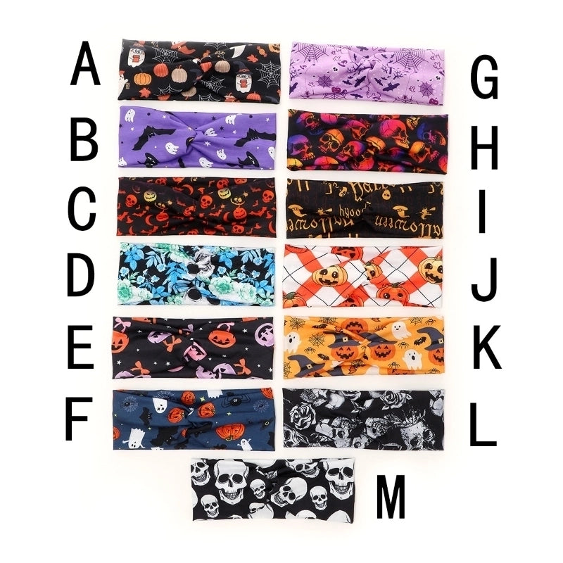 Halloween Elegant Streetwear Unisex Printing Milk Fiber Hair Band