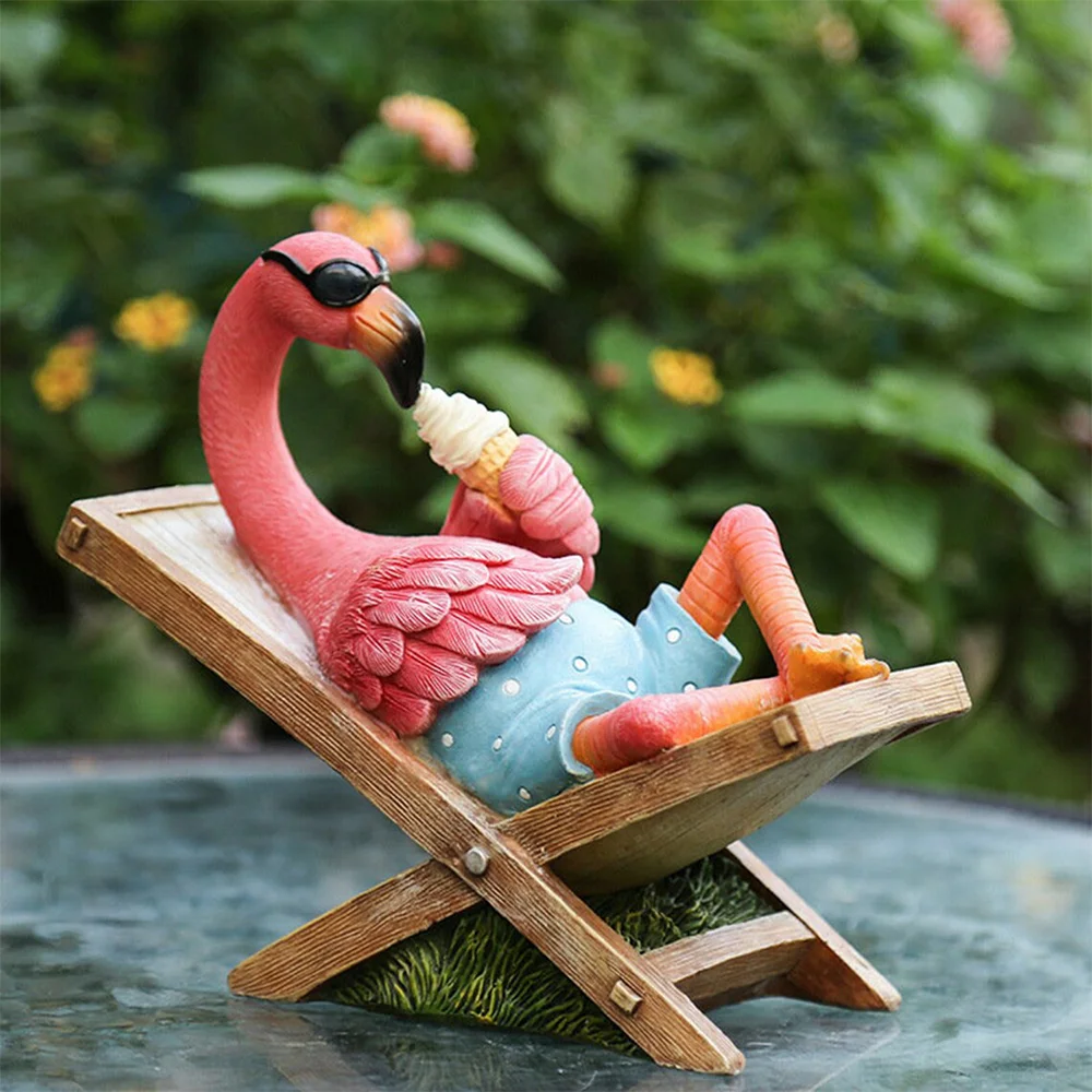 Flamingo Recliner Home Decor Ornament