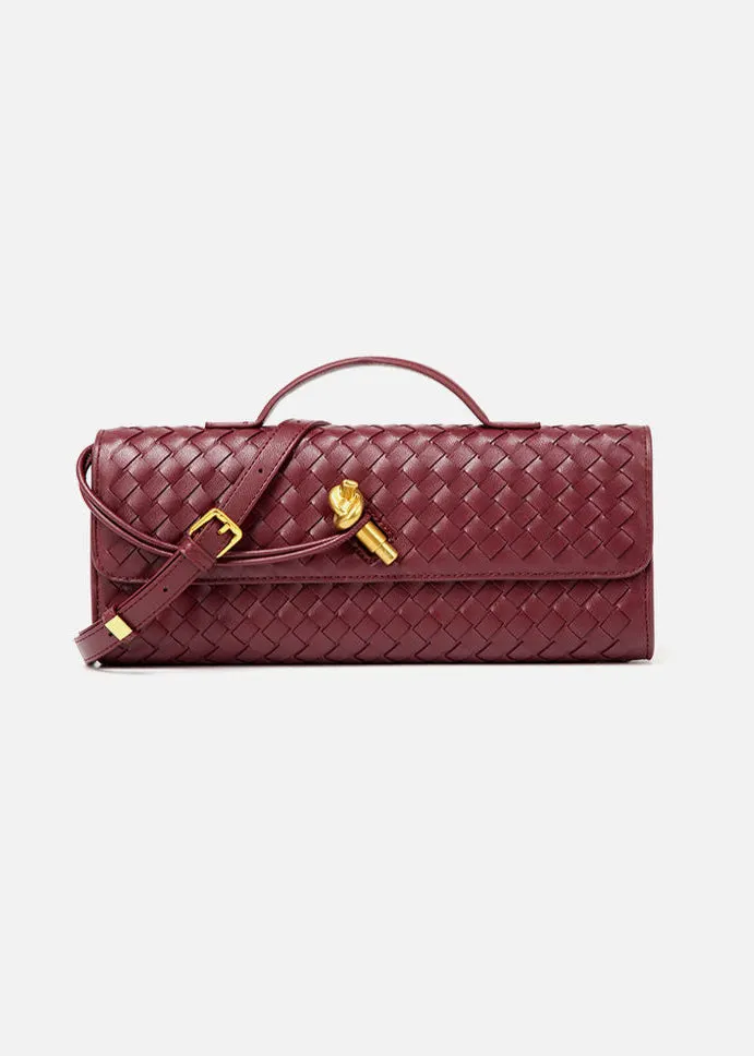 Maribel - Woven Leather Crossbody Bag with Top Handle