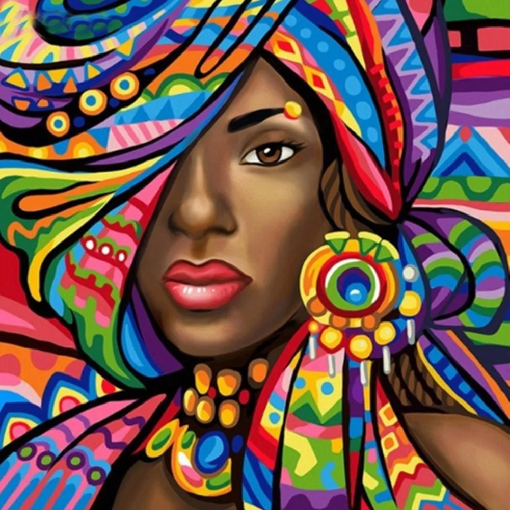 Full Round Diamond Painting Graffiti Woman (30*30cm)