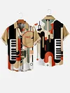 Musical Instrument Keyboard Printing Men's Short Sleeve Shirt