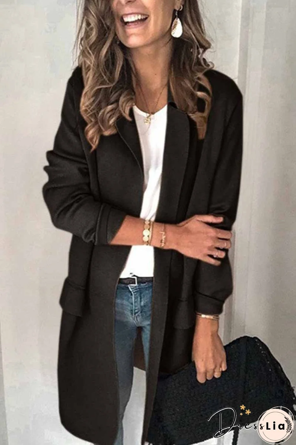 Casual Solid Color Long Sleeve Blazer
