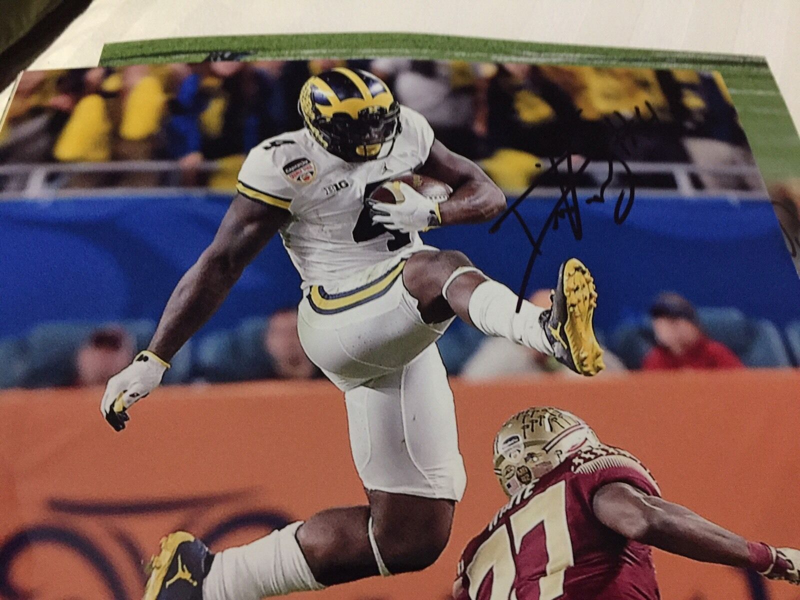 De'Veon Smith Michigan Wolverines hand signed autographed 8x10 football Photo Poster painting D