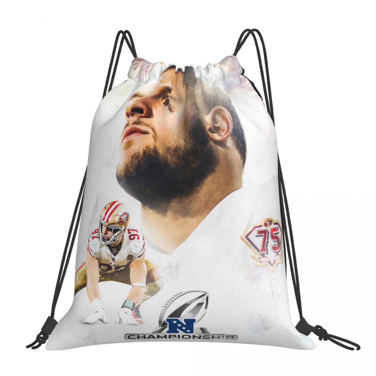 San Francisco 49ers Championship Nick Bosa Unisex Drawstring Backpack Bag Travel Sackpack
