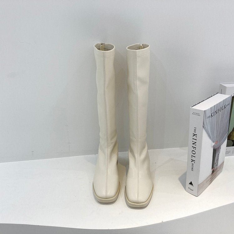 Boots Shoes Luxury Designer Round Toe Boots-Women Sexy Thigh High Heels High Sexy Mid Calf Fashion Rubber Over-the-Knee Boots