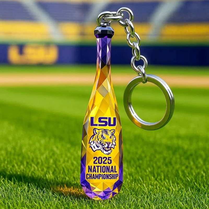 2025 NCAA National Champion LSU Tigers Baseball Crystal Keychain