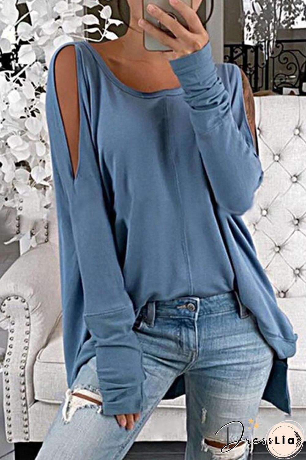 All-match Loose Solid Color Top P10046