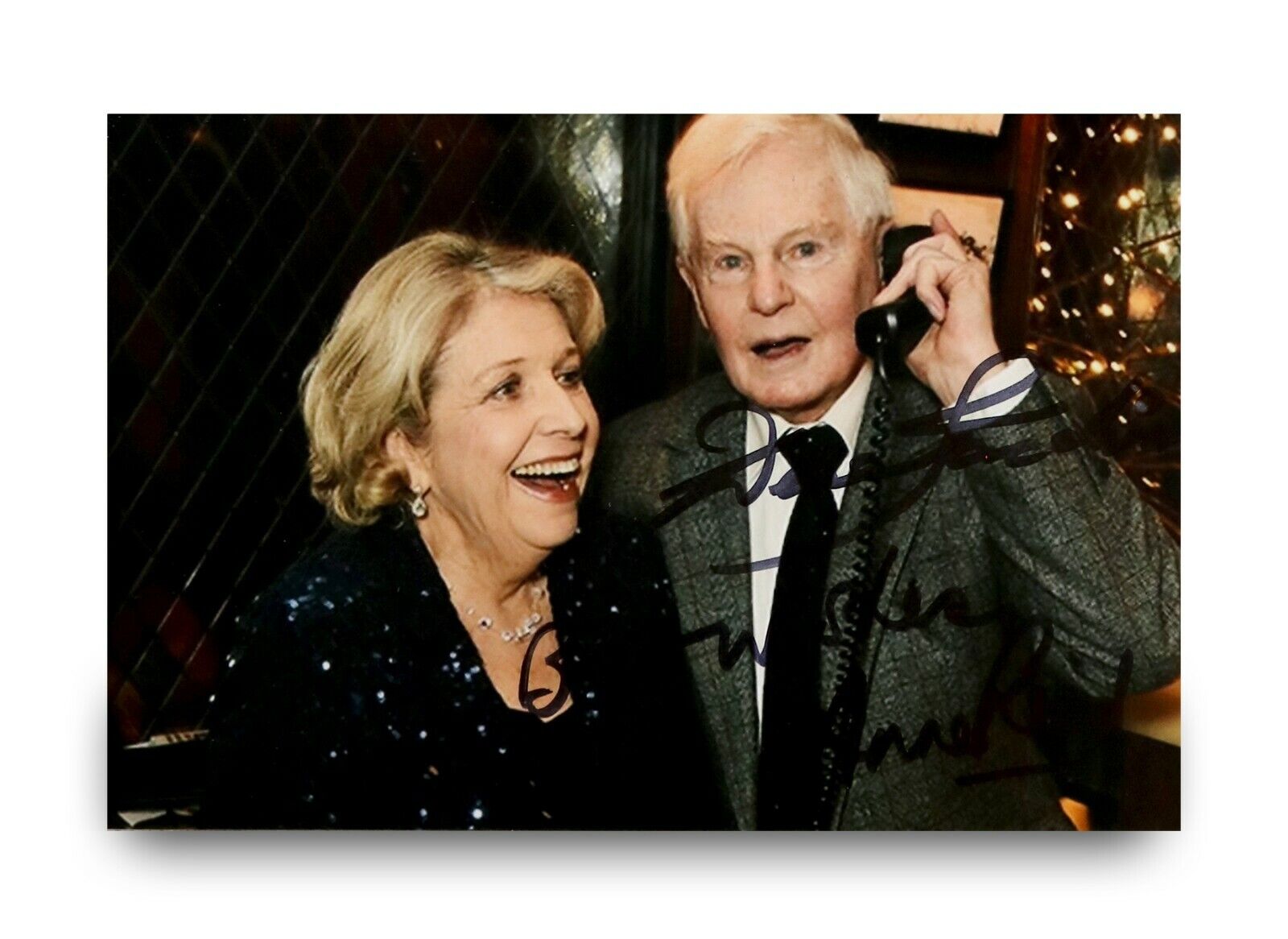 Derek Jacobi & Anne Reid Signed 6x4 Photo Poster painting Last Tango In Halifax Autograph + COA