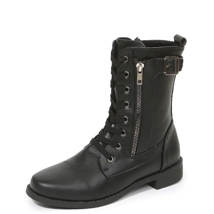 Women's Zip Flat Autumn Boots