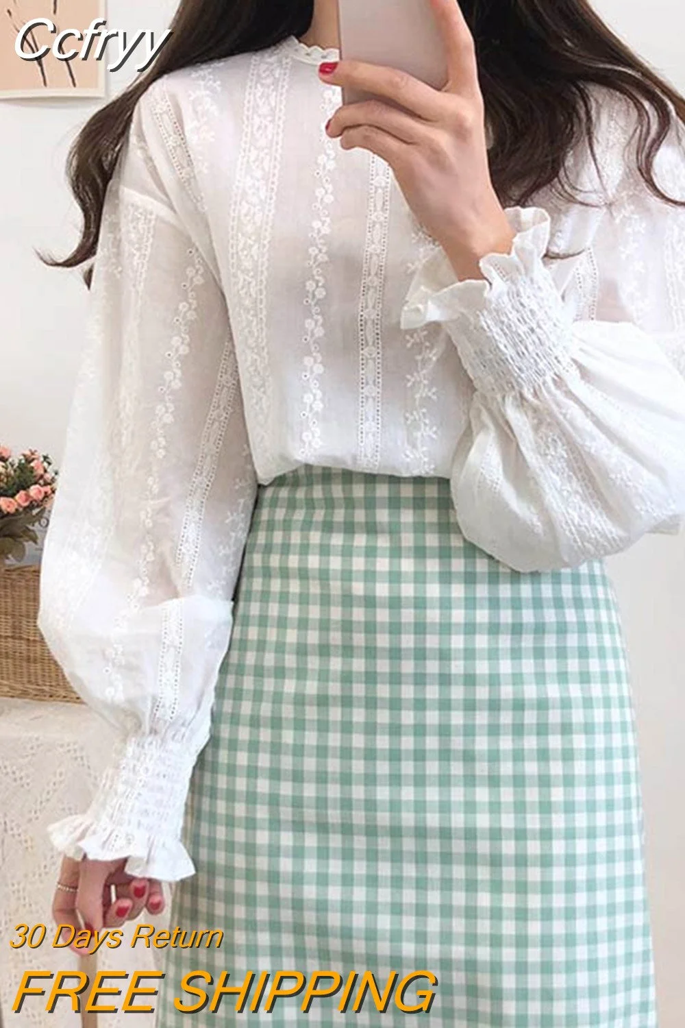 Huibahe New Long Sleeve Women Shirts Blouses Korean Cotton Solid Women Blouse Casual Oversized White Shirt Tops Women Mujer 6874