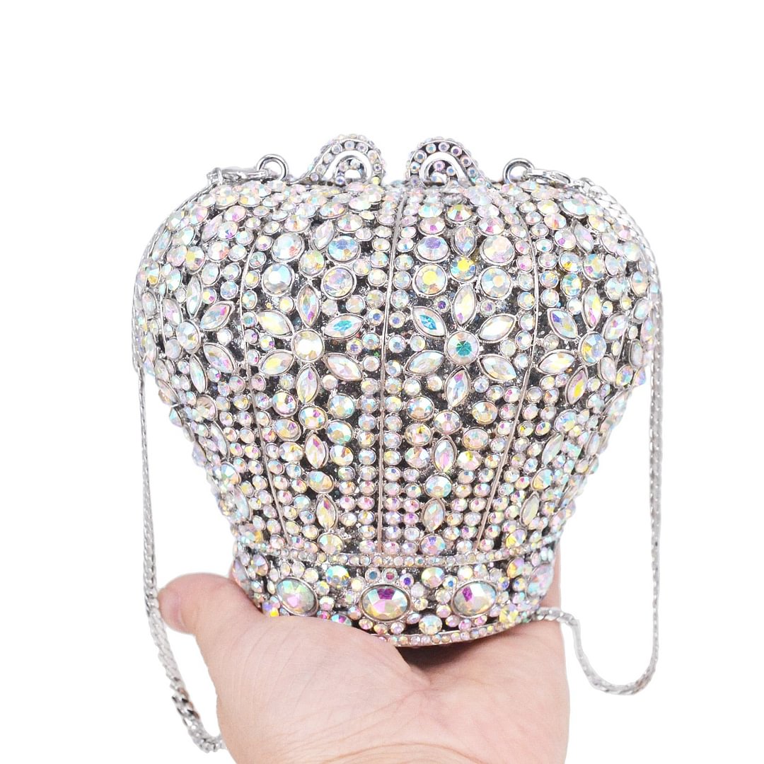 Stylishly Cute Crystal Bags Crown Designer Purse Wedding Prom bags Female pochette Diamond Evening Bags Wristlets SM26