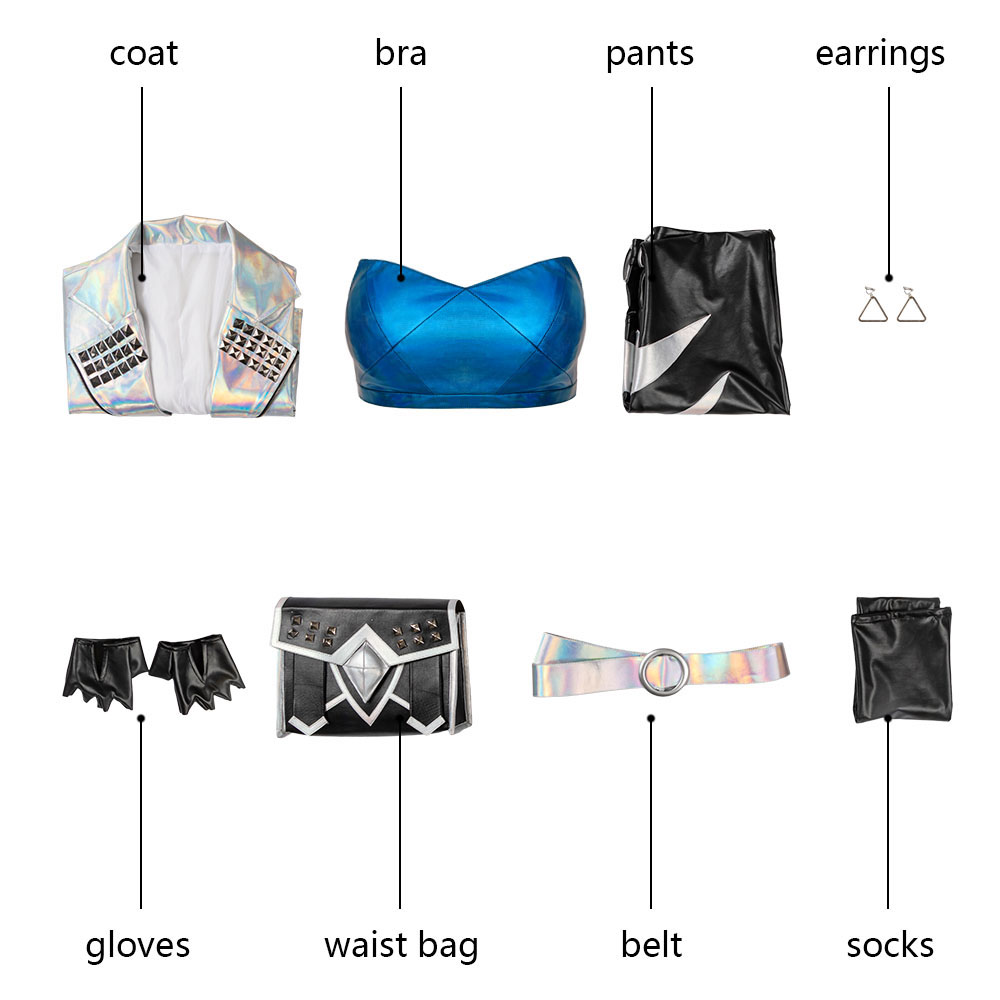 [Wetrose] Akali K/DA League of Legends All Out LOL Cosplay Costume Stage Suit Full Set