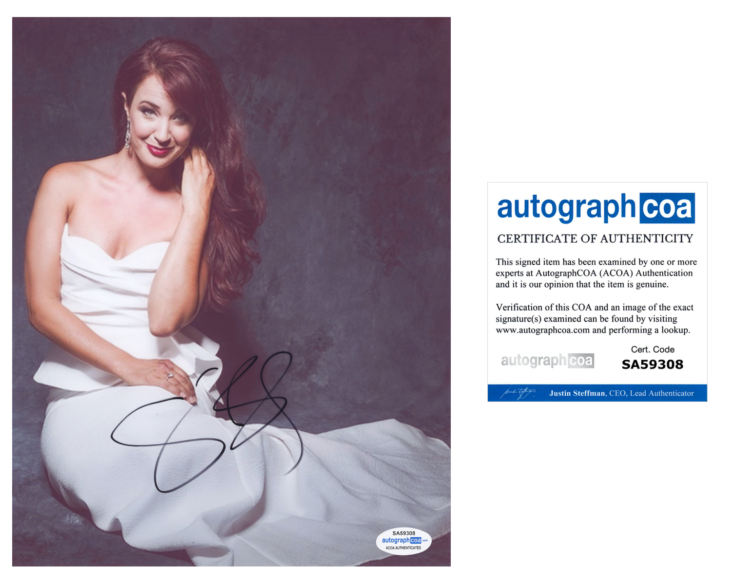 Sierra Boggess Signed 8x10 Photo Poster painting The Little Mermaid Broadway Actress ACOA COA