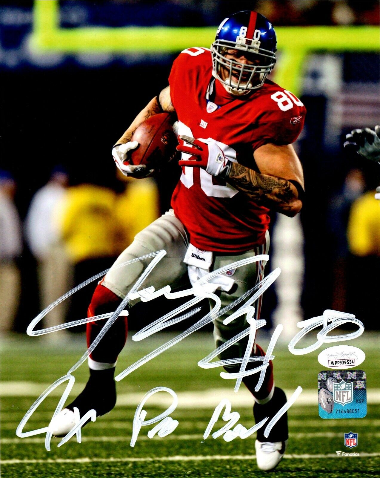 Jeremy Shockey autographed signed inscribed 8x10 Photo Poster painting New York Giants JSA COA