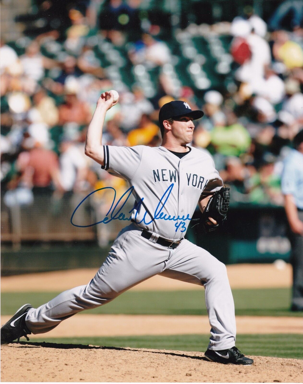 ADAM WARREN NEW YORK YANKEES ACTION SIGNED 8x10