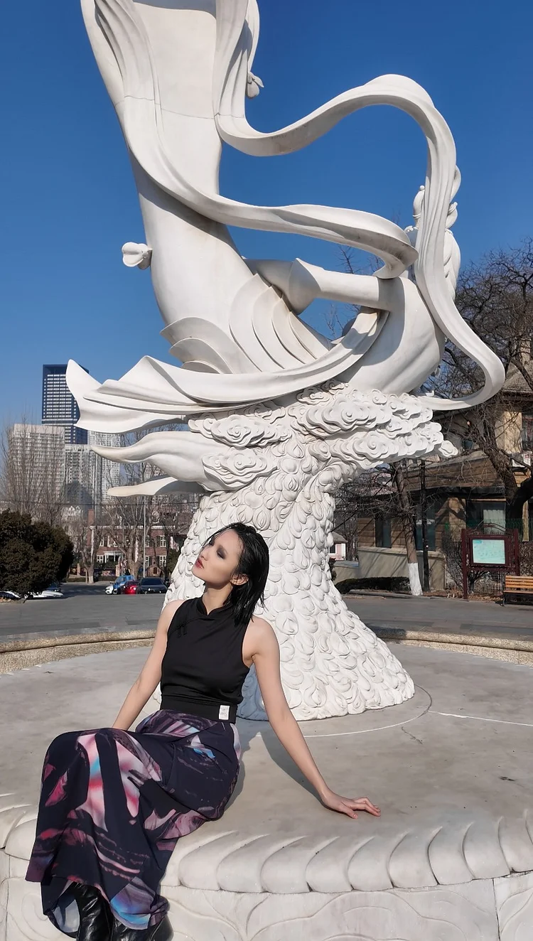 NIGEL NOLAN Wrap Skirt - 12 Recycled Water Bottles - Black