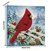 (20x20cm)Cardinal Pearl Painting Art Kits With Inner Frame Pearl Gem Paintings Picture Arts Craft for Adults Beginners Home Wall Decor