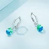 925 Silver Gradient Color Droplet Zircon Earrings