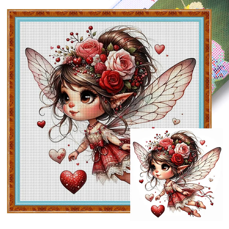 Flying Little Fairy (45*45cm) 11CT Stamped Cross Stitch gbfke