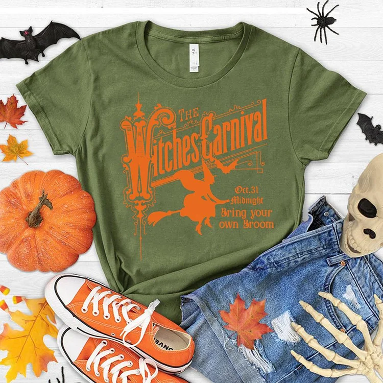 The Witches Carnival Halloween  T-Shirt Tee-06923-Annaletters