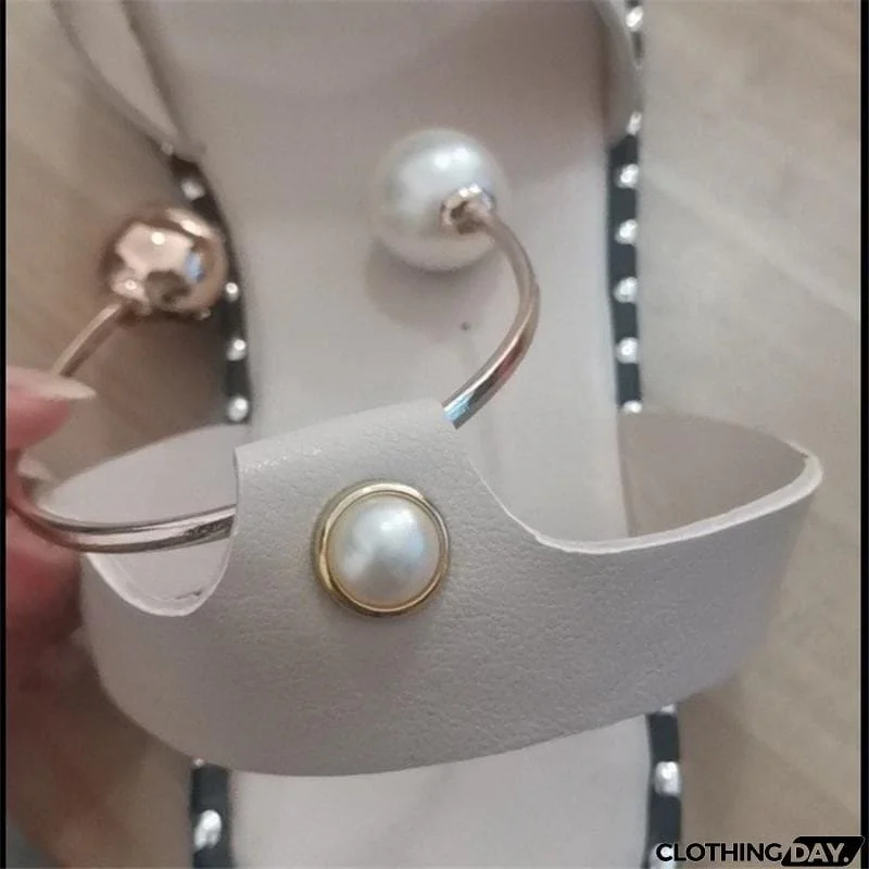 Women's Cute Open Toe Ankle Bracelet Detailing Flat Sandals