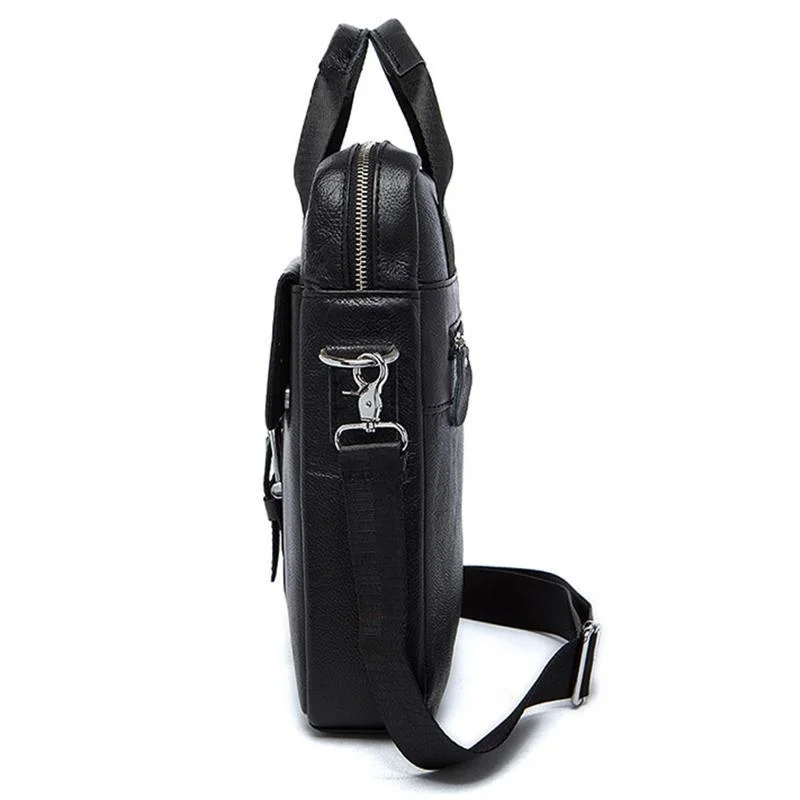 Classic Leather Soft Handbags For Men With Large Capacity