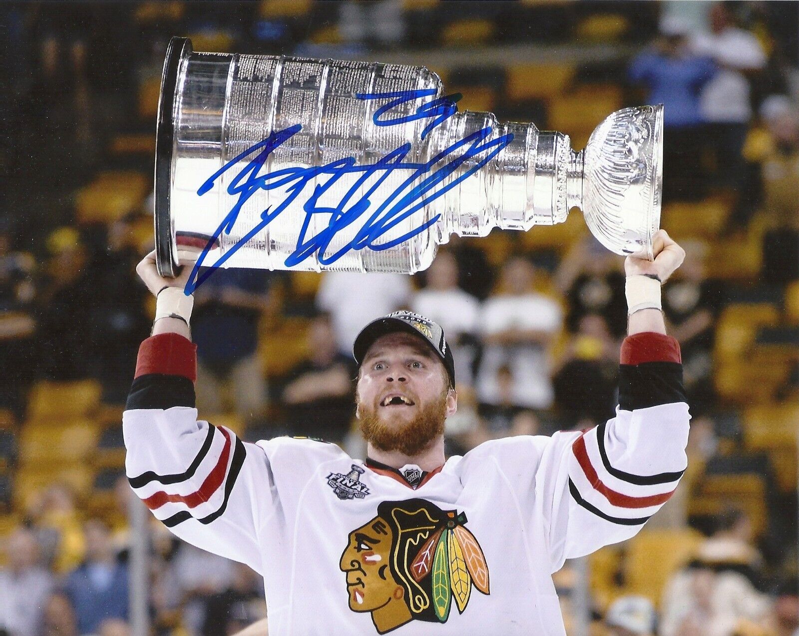 BRYAN BICKELL 'CHICAGO BLACKHAWKS' SIGNED 2013 STANLEY CUP 8X10 Photo Poster painting 5 *COA