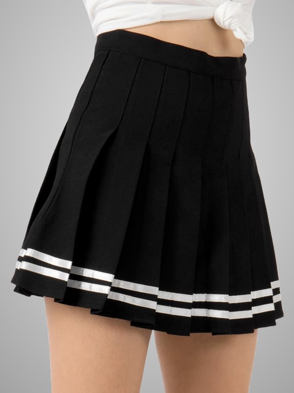 College Style JK Half Pleated Skirt