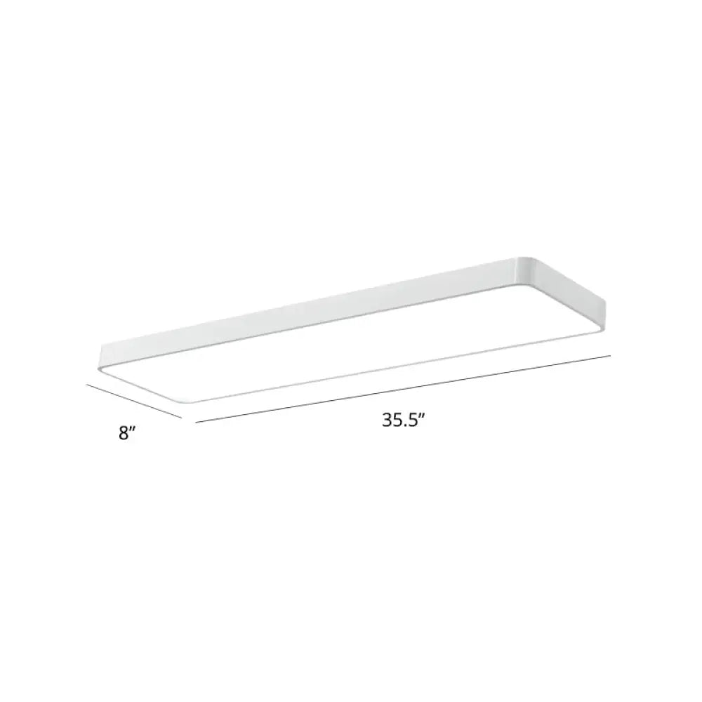 Led Office Ceiling Light - Modern Nordic Acrylic Flush Mount Fixture White / 35.5&rsquo;
