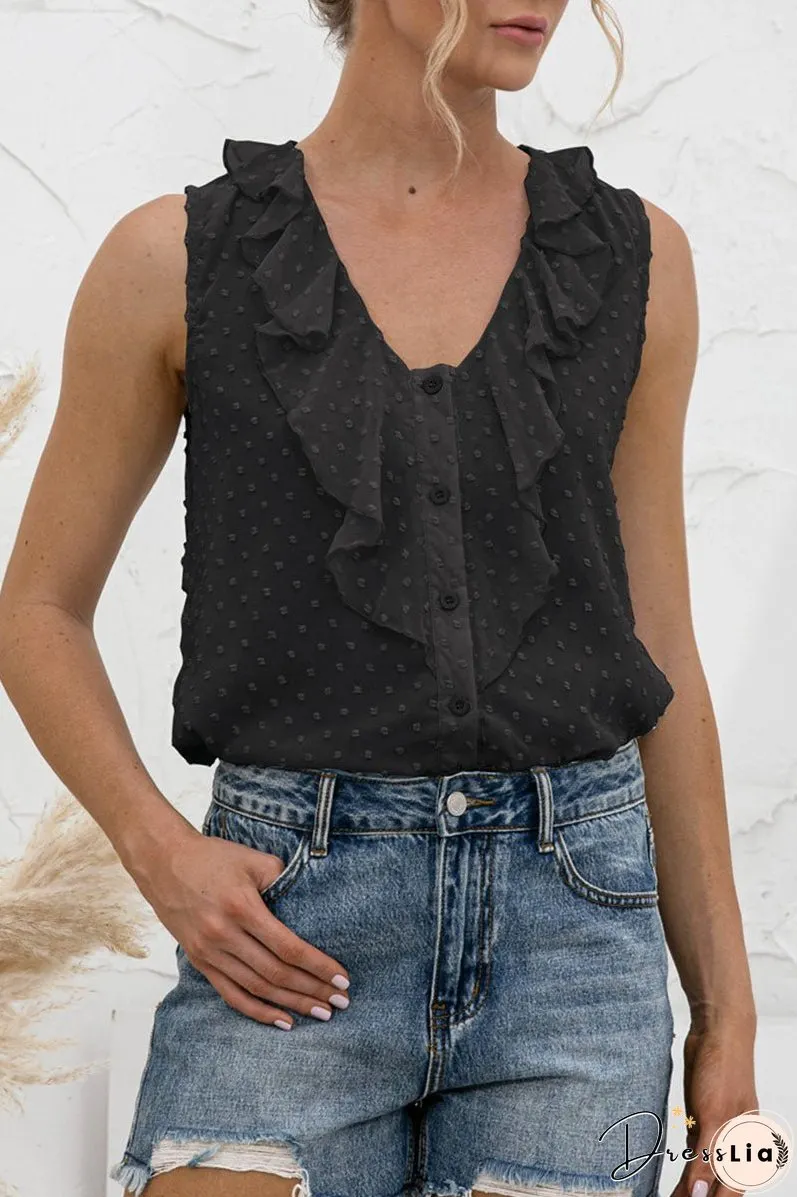 Fashion Casual Solid Split Joint V Neck Tops