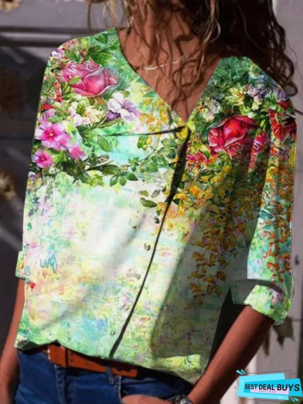 Floral  Half Sleeve  Printed  Polyester  Shawl Collar  Casual  Summer  Yellow Shirt