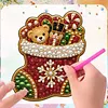 6PCS Stocking and Gift Pack DIY Pearl Diamond Painting Christmas Fridge Magnets, Sparkling Rhinestone Refrigerator Magnet Craft Kit for Home Decor & Gifts