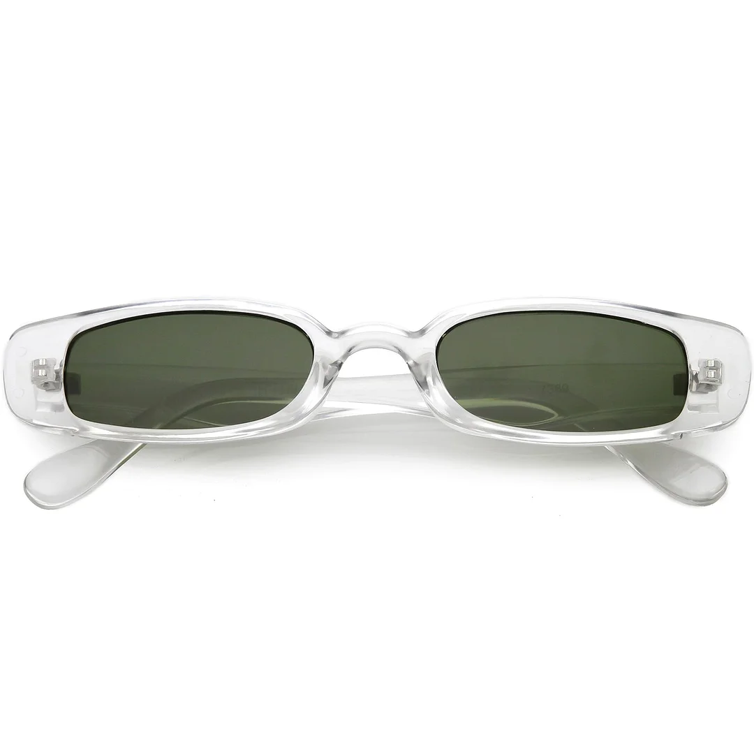 Extreme Thin Small Rectangle glasses Neutral Colored Lens 49mm