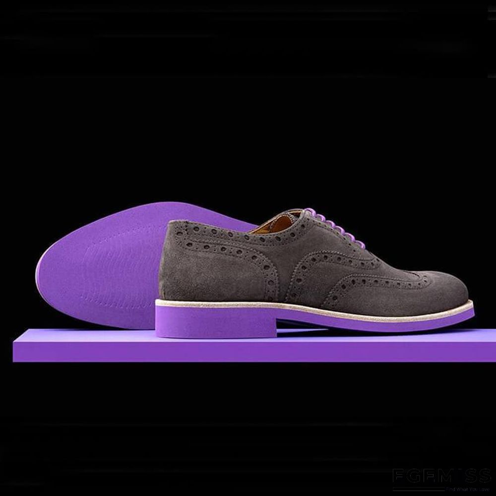 Men's Fashion Brogue Carved Suede Shoes | EGEMISS