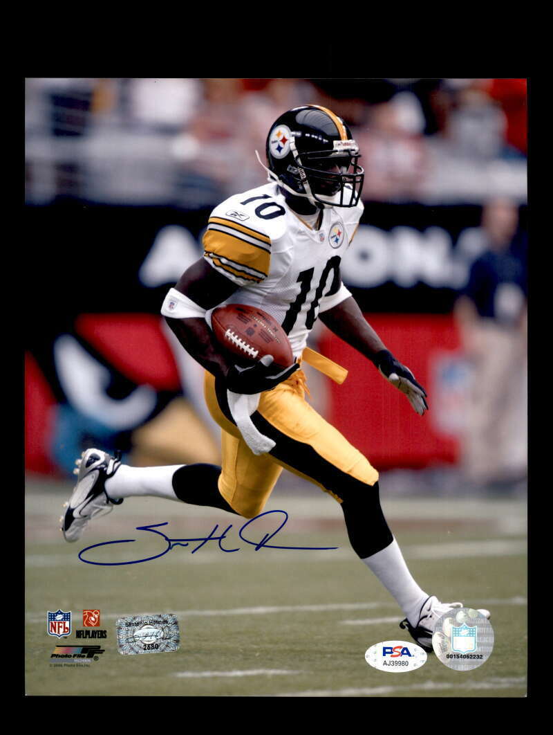 Santonio Holmes PSA DNA Signed Coa 8x10 Autograph Photo Poster painting Steelers