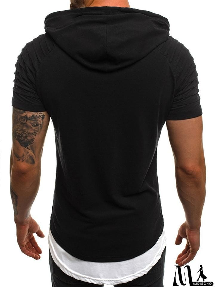 MidiSono - Men's Short Sleeve Hooded Tops