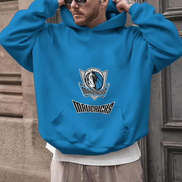 Dallas Mavericks Printed Hooded Pocket Pullover Hoodie