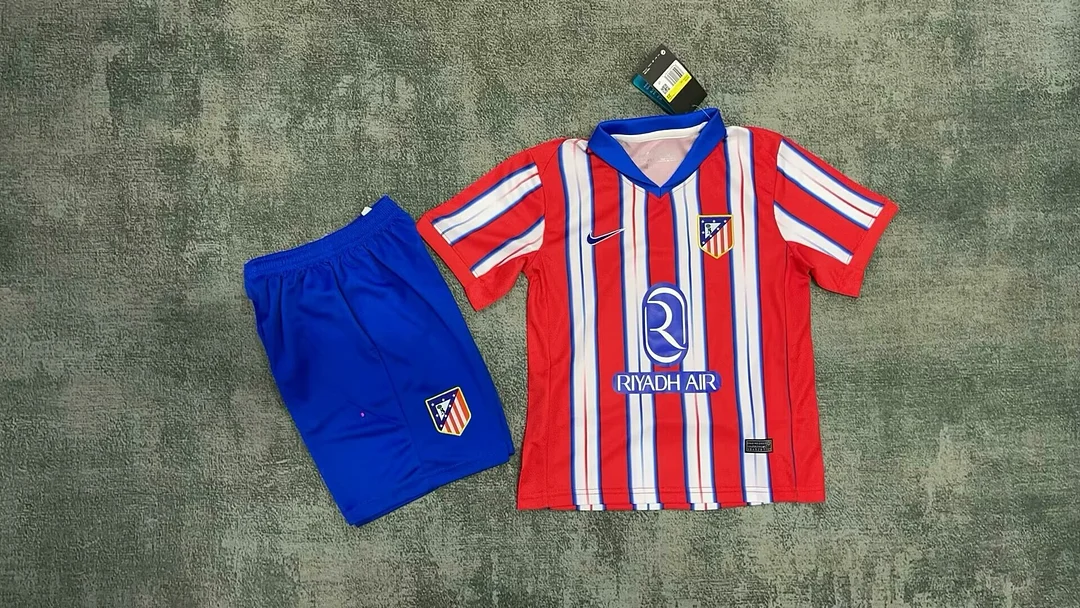 24/25 Atletico Madrid Home Kids Kit Football Jersey Thai Quality