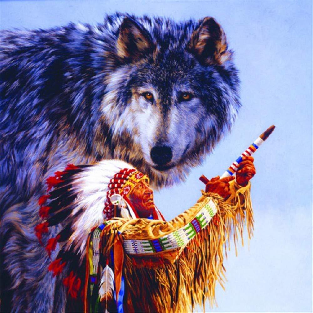 

Native American Wolf – Paint By Numbers - 40*50CM, 501 Original