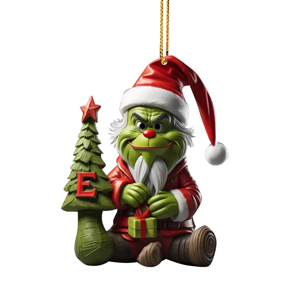 Christmas Acrylic Grinch Xmas Tree Hanging Ornament Hanging Green Monster Decor