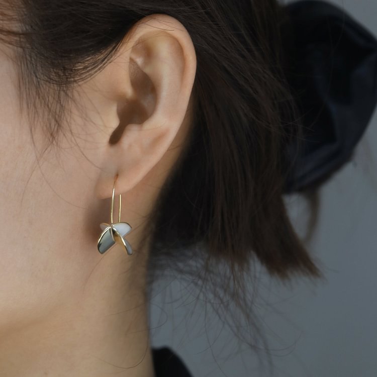 Lovely textured poppy peach shaped enamel fruit earrings