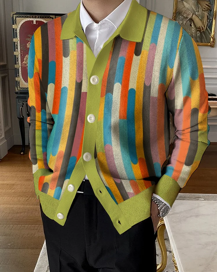 Men's Lapel Knitted Sweater Cardigan 4722