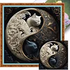 Tai Chi Yin Yang Black And White Cat - 11CT Stamped Cross Stitch - 45*45cm