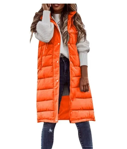 Brownm Brownm New Fashion Casual Solid-Colored Hooded In Sleeveless Sleeveless Jacket