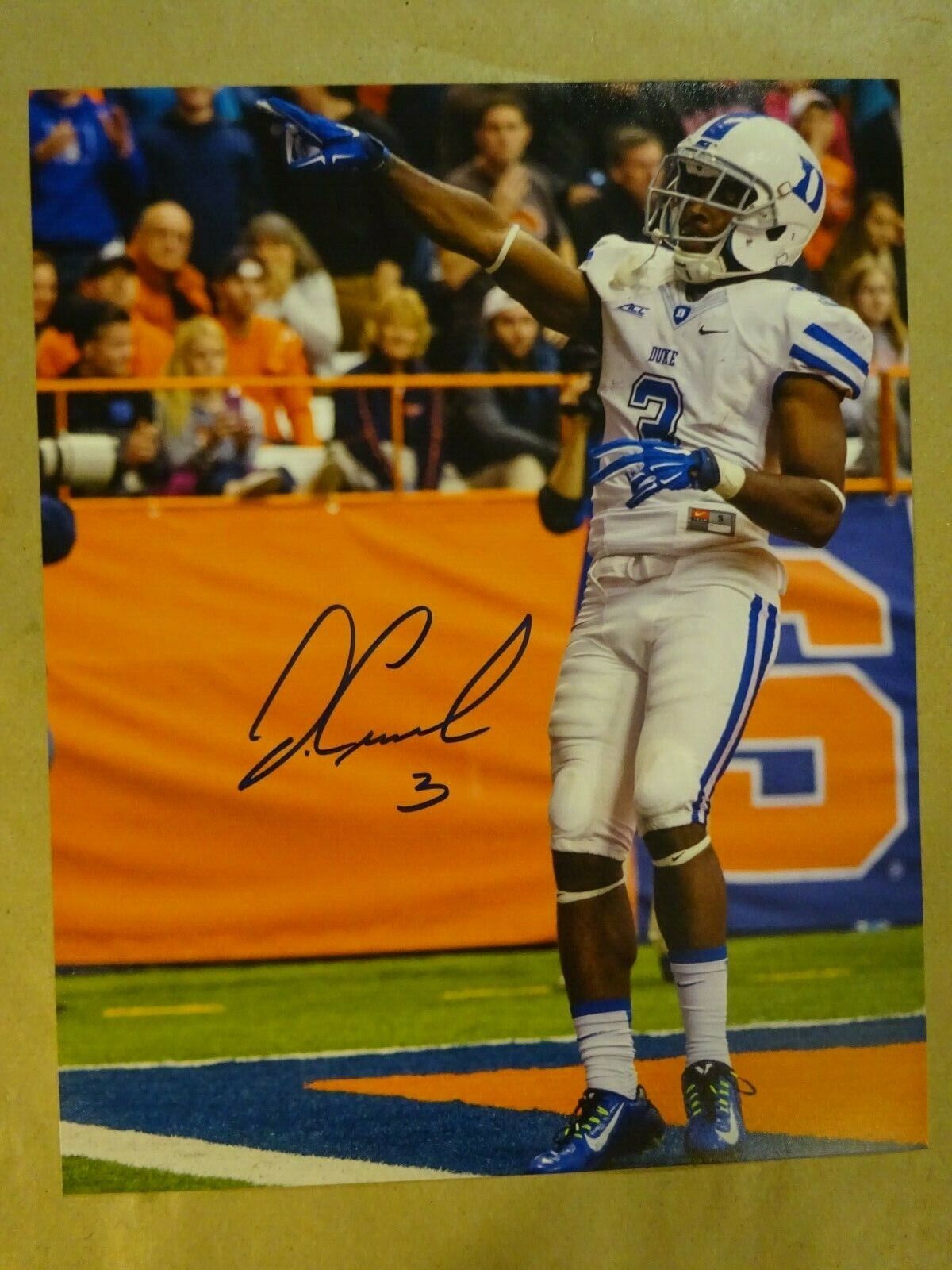 Autographed JAMISON CROWDER Signed 8x10 Photo Poster paintinggraph Duke University Football NCAA