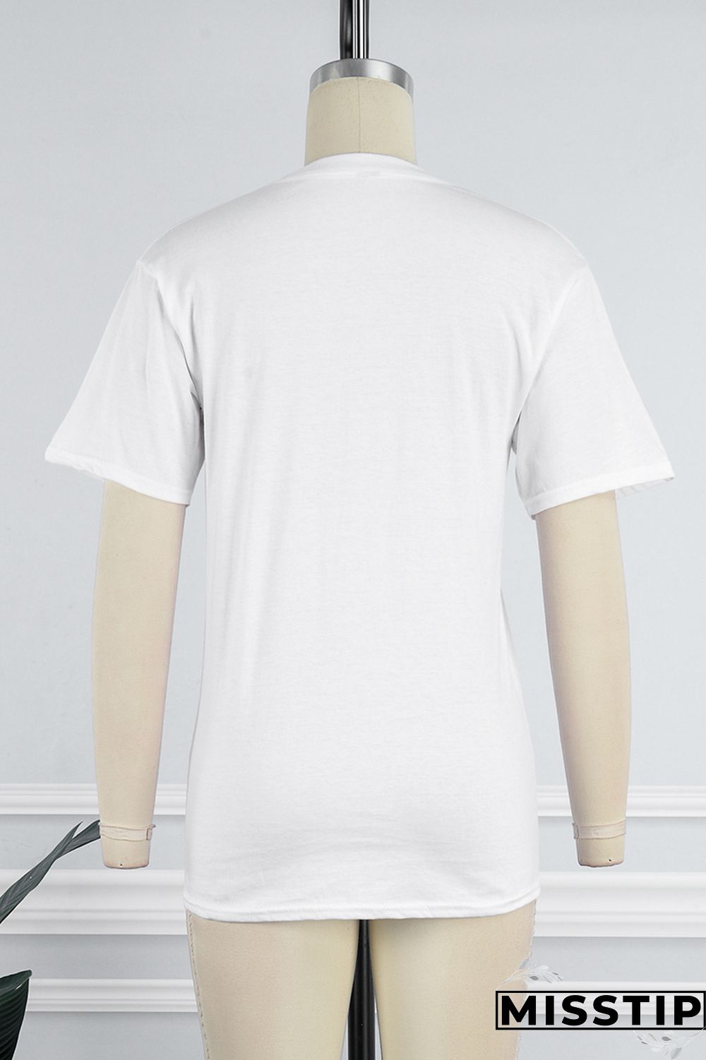 White Casual Print Basic O Neck T-Shirts (Subject To The Actual Object)