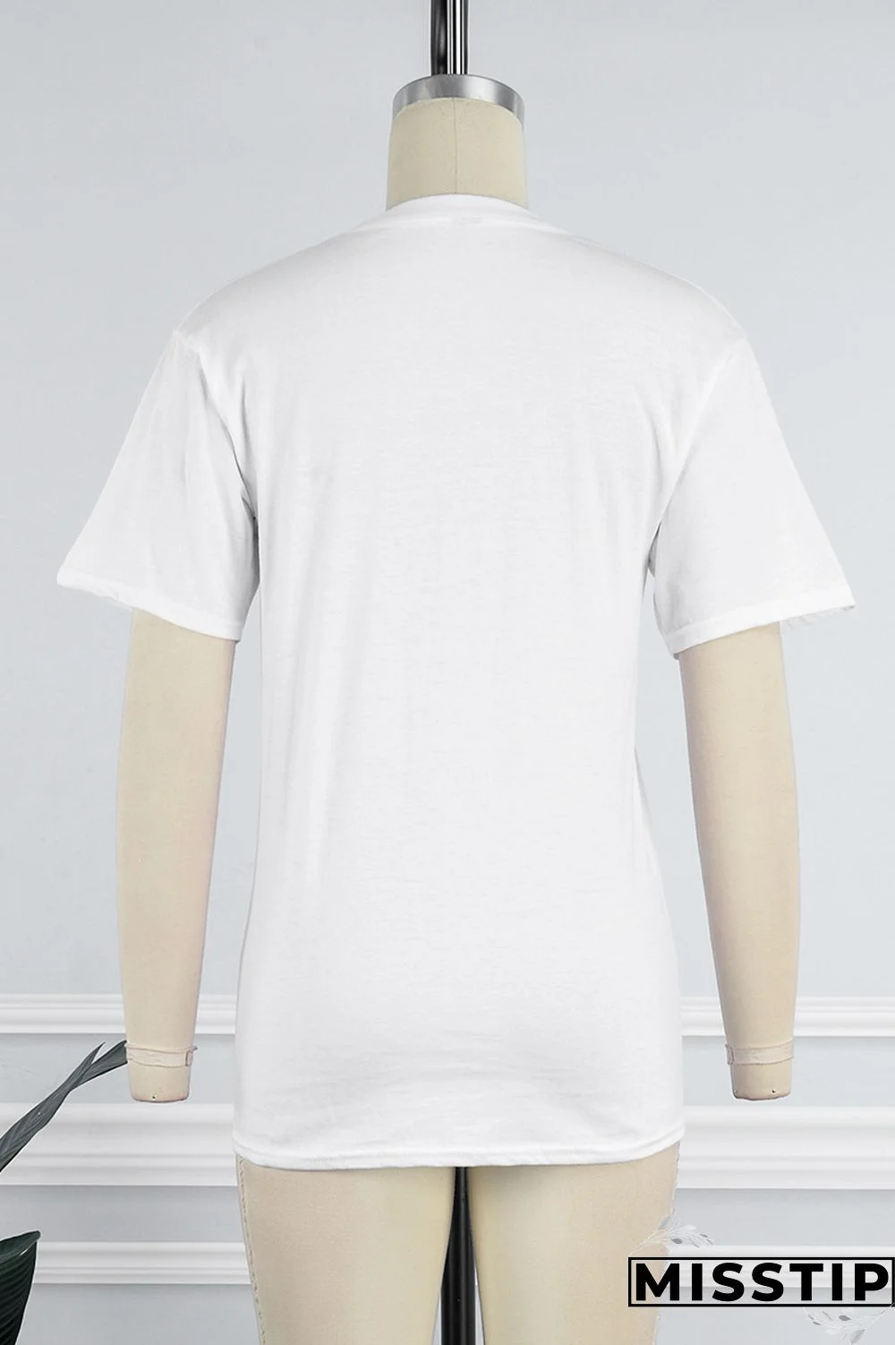 White Casual Print Basic O Neck T-Shirts (Subject To The Actual Object)