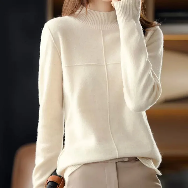 Plain Long Sleeve Casual Sweater QueenFunky