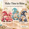 (Gnome)DIY Pearl Diamond Painting Acrylic Stand, Christmas Double-Sided Printed Tabletop Decoration, Special Shaped Diamond Art Craft Kit for Home Decor