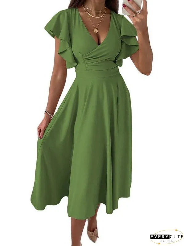 Party Dress with Flutter Sleeves